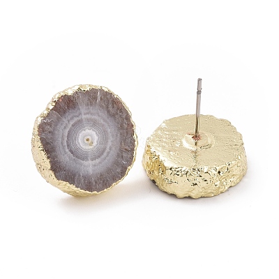 Natural Dyed Quartz Stud Earrings EJEW-P166-B01-1