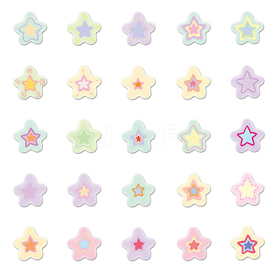 50Pcs Cute Star PVC Self-Adhesive Stickers PW-WG31145-01-1