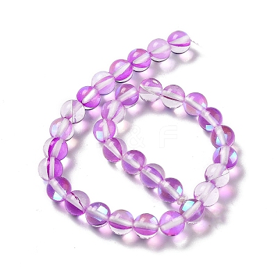 Synthetic Moonstone Beads Strands G-P528-J01-19-1