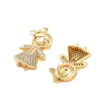 Rack Plating Brass Clear Cubic Zirconia Pendants KK-S379-09G-B-1