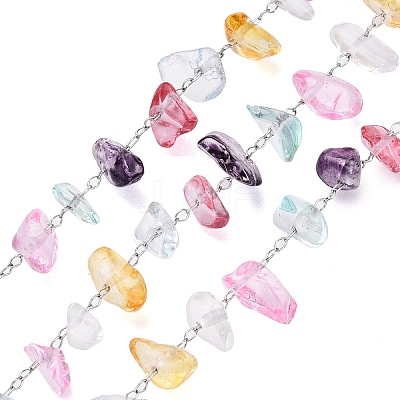Handmade Translucent Natural Gemstone Beads Chains CHS-T006-14P-1