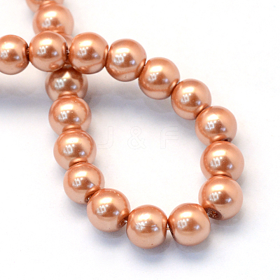Baking Paint Pearlized Glass Pearl Round Bead Strands HY-Q003-4mm-50-1