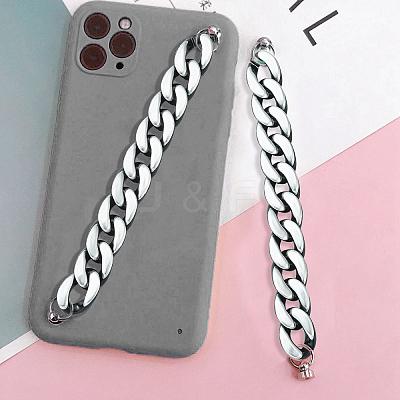 100Pcs Silver Color Plated Acrylic Linking Rings SACR-CJ0001-31-1