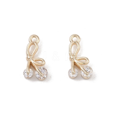 Brass Micro Pave Clear Cubic Zirconia Pendants KK-K351-46E-G-1