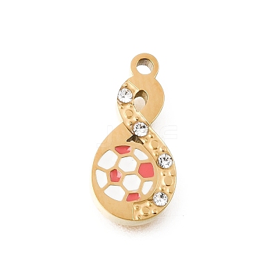 304 Stainless Steel Enamel Rhinestone Pendants STAS-E531-14G-1