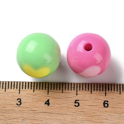 Two Tone Opaque Acrylic Beads X-SACR-I005-07C-1