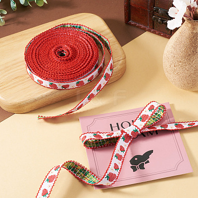 10Yards Polyester Strawberry Ribbon OCOR-TA0003-62B-1