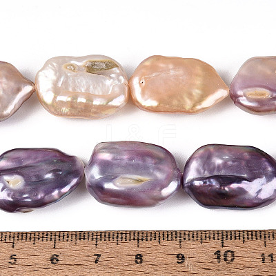 Natural Baroque Keshi Pearl Beads Strands PEAR-S020-K13-1