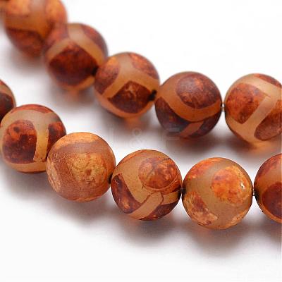Tibetan Style Mixed Pattern dZi Beads G-K166-03-8mm-L2-1
