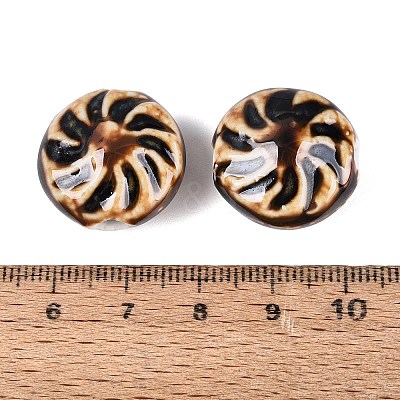 Windmill Spiral Pattern Vintage Handmade Porcelain Beads PORC-N013-19-09-1