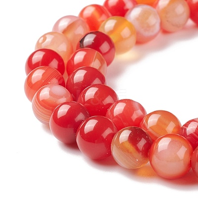 Natural Striped Agate/Banded Agate Bead Strands G-K155-A-8mm-05-1