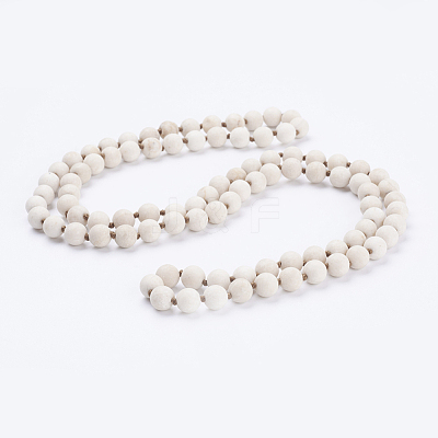 Natural Fossil Beaded Necklaces NJEW-P202-36-B09-1