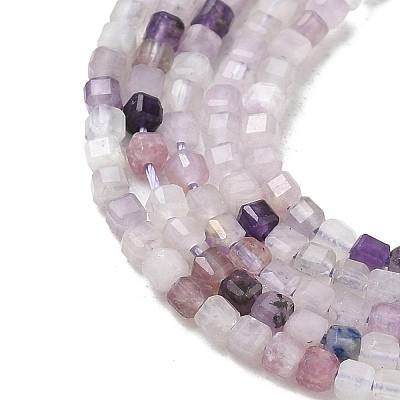 Natural Lepidolite Stone Beads Strands G-RM241221-K14-1