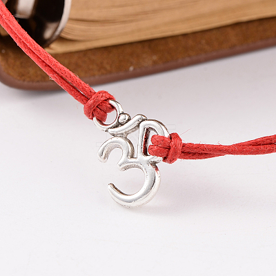 Trendy Waxed Cord Bracelets BJEW-JB02096-03-1
