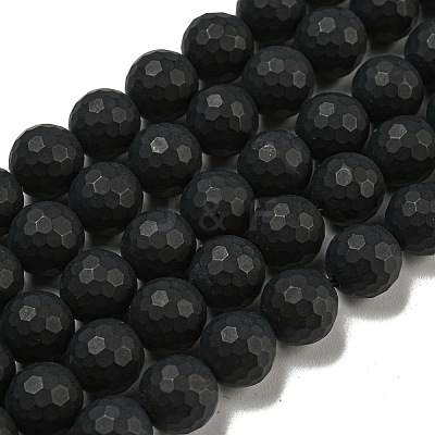 Natural Black Agate Beads Strands X-G-D710-8mm-06-1