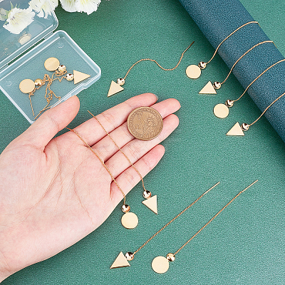12Pcs 2 Styles Brass Stud Earring Findings KK-UN0001-09-1