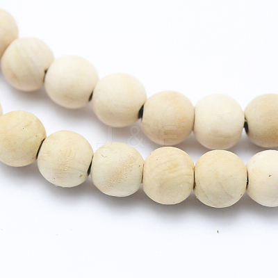 Natural Wood Beads Strands WOOD-P011-07-6mm-1