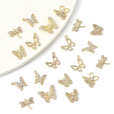 20Pcs 6 Styles Alloy with Rhinestone Pendant FIND-FS0004-28-1