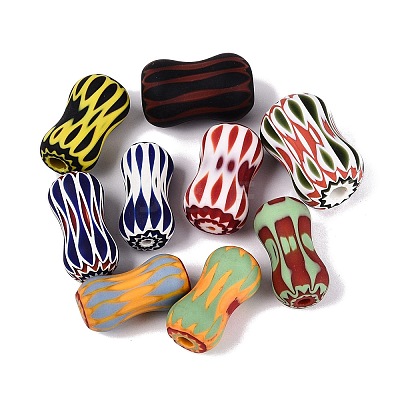 Handmade Millefiori Glass Bone Shape Beads LA-N002-38C-1
