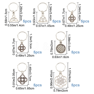 7 Bags 7 Styles Alloy Dreadlocks Beads OHAR-CP0001-08-1