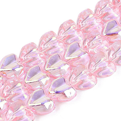 Electroplate Transparent Glass Beads Strands EGLA-N056-01A-08-1