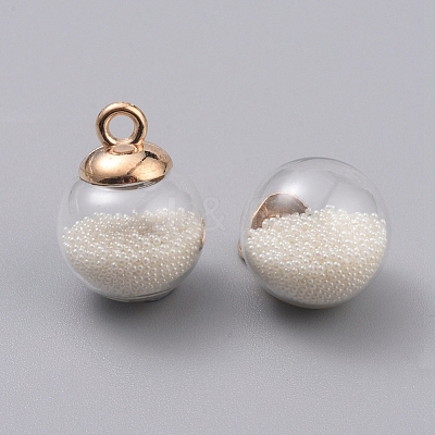 Transparent Glass Globe Pendants GLAA-TAC0002-K01-1