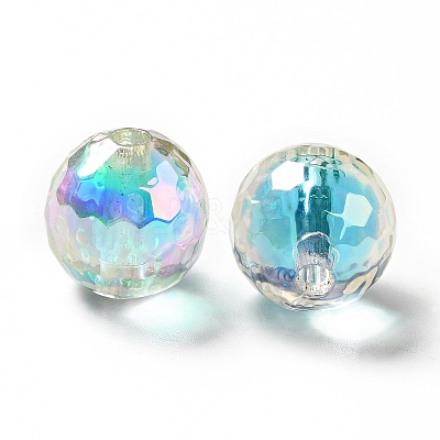 Two Tone UV Plating Rainbow Iridescent Acrylic Beads LS-TACR-D010-03B-02-1