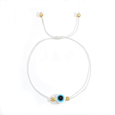 Bohemian Style Resin Evil Eye Bead Braided Bracelets BR6167-2-1
