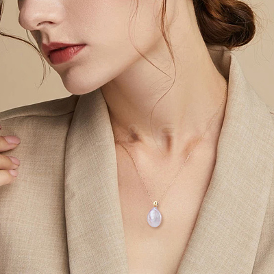 Natural Freshwater Pearl Pendants PEAR-WH0011-002B-G-1
