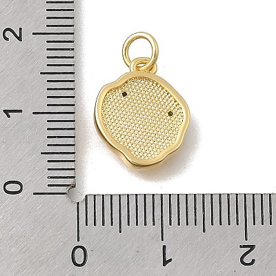 Brass Micro Pave Cubic Zirconia Charms KK-D431-047G-01-1