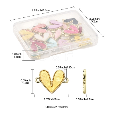 18Pcs 9 Colors Alloy Acrylic Connector Charms FIND-FS0004-33-1