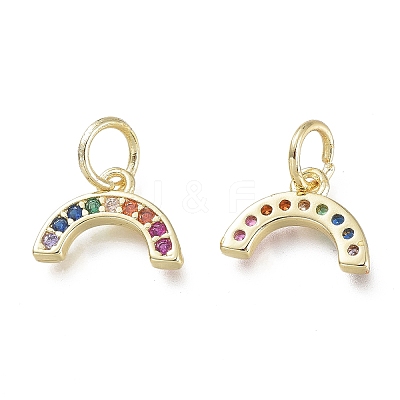 Brass Micro Pave Clear Cubic Zirconia Pendants LS-KK-P188-O01-G-1
