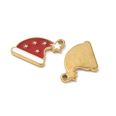 304 Stainless Steel Enamel Pendants STAS-L300-012G-15-1