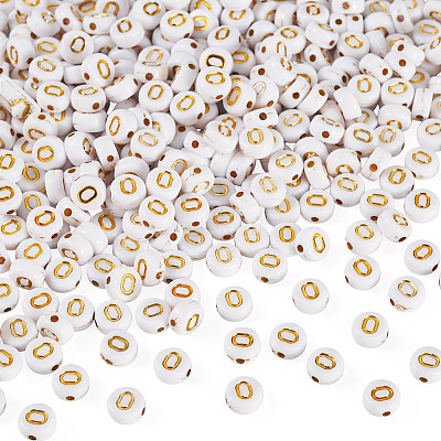 500Pcs Plating Acrylic Beads PACR-TADJ0001-01O-1