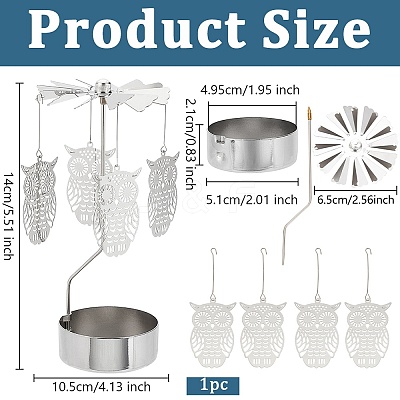 Stainless Steel Spinning Rotary Candle Holder Stand DIY-WH0304-976A-1