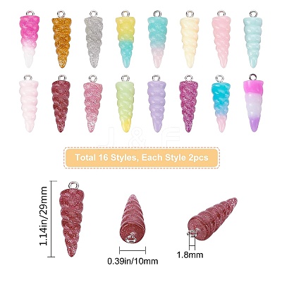 32Pcs Resin Pendants RESI-SC0001-87-1