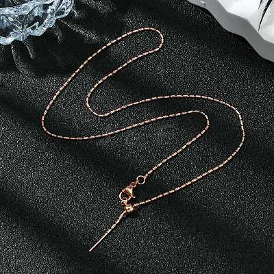 1mm Rack Plating Brass Column Link Chain Adjustable Slider Necklaces for Women Men MAK-L044-53RG-1