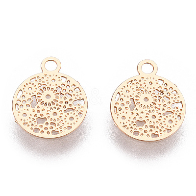 Rack Plating Brass Filigree Charms KKC-T001-48KC-1