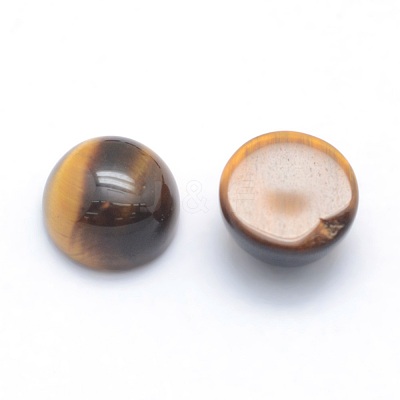 Natural Tiger Eye Cabochons G-P393-R25-4MM-1