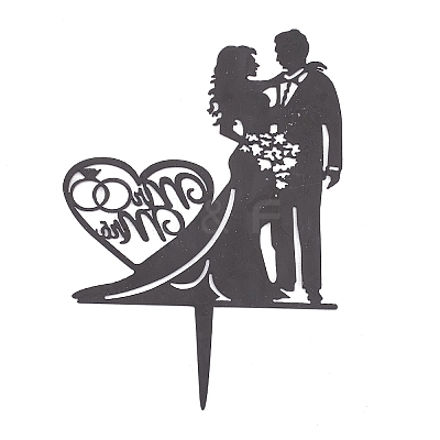 Valentine's Day DIY Acrylic Cake Card Decoration LS-AJEW-WH0248-11B-1