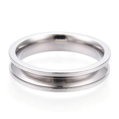 201 Stainless Steel Grooved Finger Ring Settings X-STAS-WH0039-11A-P-1