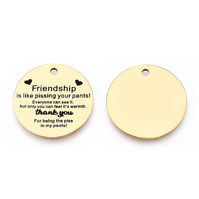 201 Stainless Steel Pendants STAS-T064-37G-15-1