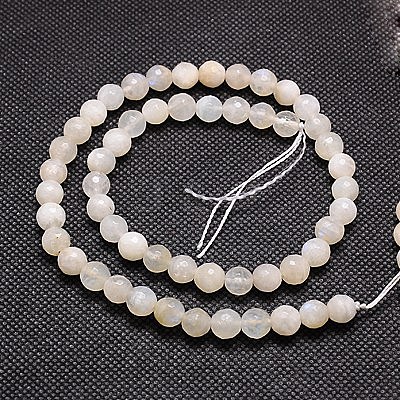 Natural White Moonstone Beads Strands G-G549-6mm-01-1
