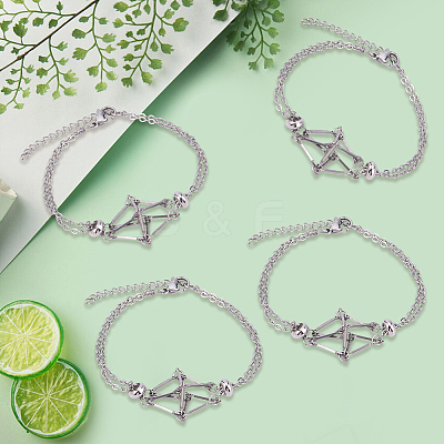 6Pcs 201 Stainless Steel Macrame Pouch Braided Gemstone Holder Bracelet Making BJEW-SC0001-72-1