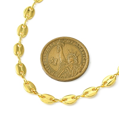 Brass Coffee Bean Chain Necklace for Women NJEW-JN04910-1