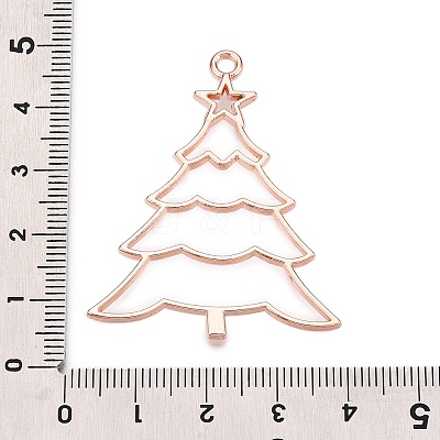Rack Plating Alloy Open Back Bezel Pendants PALLOY-Q351-10RG-FF-1