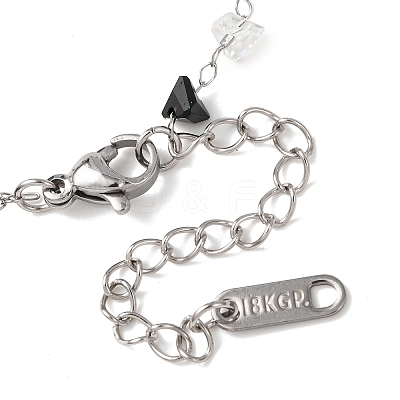 Glass Triangle Beads Link Bracelets BJEW-G774-04P-1