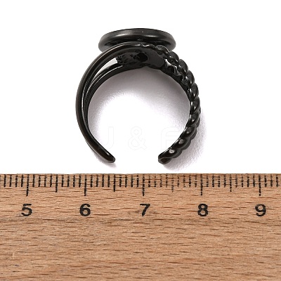 304 Stainless Steel Cuff Ring Components STAS-P454-01C-B-1