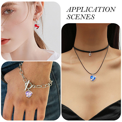 18Pcs 6 Colors Alloy Glass Charms FIND-TA0009-91P-1