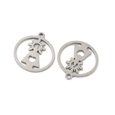201 Stainless Steel Laser Cut Pendants STAS-P428-10P-03-1
